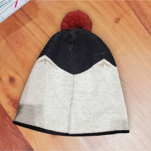 Vintage BULA Ski Resort Navy/White/Red Knit Mountain Beanie Pom Pom Hat - Picture 3 of 9